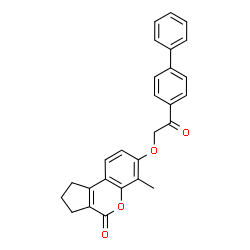6-methyl-7-[2-oxo-2-(4-phenylphenyl)ethoxy]-2,3-dihydro-1H-cyclopenta[c]chromen-4-one Structure
