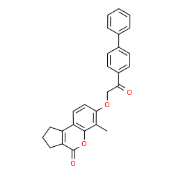 6-methyl-7-[2-oxo-2-(4-phenylphenyl)ethoxy]-2,3-dihydro-1H-cyclopenta[c]chromen-4-one structure