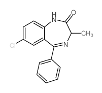 7-chloro-3-methyl-5-phenyl-1,3-dihydro-1,4-benzodiazepin-2-one Structure