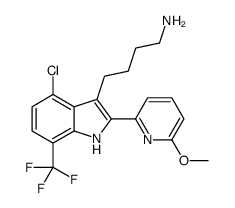 4-[4-chloro-2-(6-methoxypyridin-2-yl)-7-(trifluoromethyl)-1H-indol-3-yl]butan-1-amine Structure