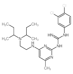 2-[4-[2-(dibutan-2-ylamino)ethylamino]-6-methyl-pyrimidin-2-yl]-1-(3,4-dichlorophenyl)guanidine结构式