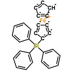 ferrous; cyclopenta-1,3-diene; 1-cyclopenta-2,4-dienyl-triphenyl-silane结构式