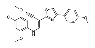 (Z)-3-(4-chloro-2,5-dimethoxyanilino)-2-[4-(4-methoxyphenyl)-1,3-thiazol-2-yl]prop-2-enenitrile结构式