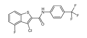 Benzo[b]thiophene-2-carboxamide, 3-chloro-4-fluoro-N-[4-(trifluoromethyl)phenyl]- (9CI) structure