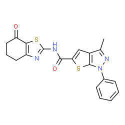 1H-Thieno[2,3-c]pyrazole-5-carboxamide,3-methyl-1-phenyl-N-(4,5,6,7-tetrahydro-7-oxo-2-benzothiazolyl)-(9CI) Structure