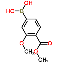 3-甲氧基-4-甲氧羰基苯硼酸结构式