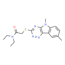 Acetamide, 2-[(5,8-dimethyl-5H-1,2,4-triazino[5,6-b]indol-3-yl)thio]-N,N-diethyl- (9CI)结构式