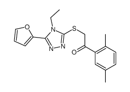 Ethanone, 1-(2,5-dimethylphenyl)-2-[[4-ethyl-5-(2-furanyl)-4H-1,2,4-triazol-3-yl]thio]- (9CI)结构式