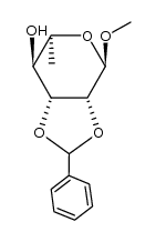 methyl 2,3-O-benzylidene-6-deoxy-α-L-mannopyranoside结构式