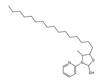 5-hexadecyl-4-methyl-3-pyridin-2-yl-1,3-thiazolidine-2-thiol Structure