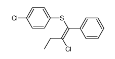 1-Chloro-4-((E)-2-chloro-1-phenyl-but-1-enylsulfanyl)-benzene Structure