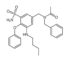 N-Benzyl-N-(3-n-butylamino-4-phenoxy-5-sulfamylbenzyl)-acetamide结构式