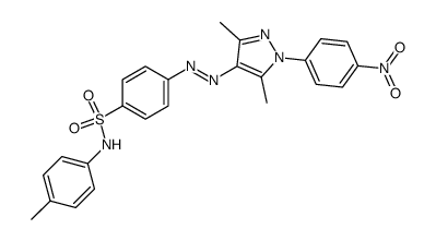 4-[3,5-dimethyl-1-(4-nitro-phenyl)-1H-pyrazol-4-ylazo]-N-p-tolyl-benzenesulfonamide结构式