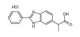 2-(2-phenyl-3H-benzimidazol-5-yl)propanoic acid,hydrochloride Structure