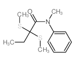 N-methyl-2,2-bis(methylsulfanyl)-N-phenyl-butanamide structure