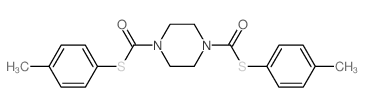 1,4-Piperazinedicarbothioicacid, 1,4-bis(4-methylphenyl) ester Structure