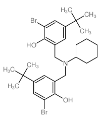 Phenol,2,2'-[(cyclohexylimino)bis(methylene)]bis[6-bromo-4-(1,1-dimethylethyl)- (9CI) structure