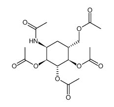 (1S)-(+)-(1,2,4/3,5)-1-acetamido-2,3,4-triacetoxy-5-acetoxymethylcyclohexane Structure