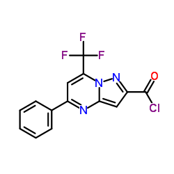 5-PHENYL-7-TRIFLUOROMETHYL-PYRAZOLO[1,5-A]-PYRIMIDINE-2-CARBONYL CHLORIDE结构式