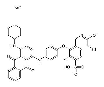 sodium alpha-(chloroacetamido)[4-[[4-(cyclohexylamino)-9,10-dihydro-9,10-dioxo-1-anthryl]amino]phenoxy]xylenesulphonate picture