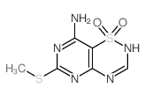 8-Amino-6-methylthio-1,2,4-pyrimido(4,5-e)thiadiazine 1,1-dioxide结构式