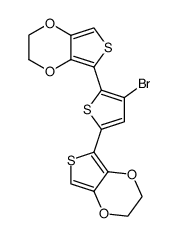 2,5-bis(2'-(3',4'-ethylenedioxy)thienyl)-3-bromothiophene结构式