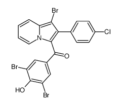 [1-Bromo-2-(4-chloro-phenyl)-indolizin-3-yl]-(3,5-dibromo-4-hydroxy-phenyl)-methanone结构式