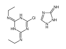 6-chloro-2-N,4-N-diethyl-1,3,5-triazine-2,4-diamine,1H-1,2,4-triazol-5-amine结构式