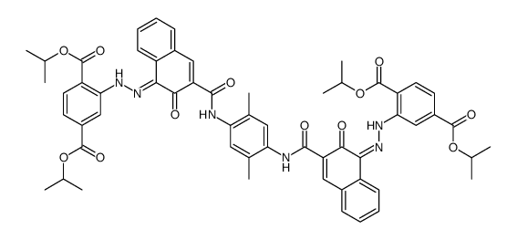 1,4-Benzenedicarboxylic acid, 2,2-(2,5-dimethyl-1,4-phenylene)bisiminocarbonyl(2-hydroxy-3,1-naphthalenediyl)azobis-, tetrakis(1-methylethyl) ester结构式