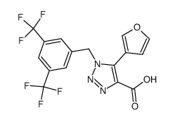 1-(3,5-bis-trifluoromethyl-benzyl)-5-furan-3-yl-1H-[1,2,3]triazole-4-carboxylic acid Structure