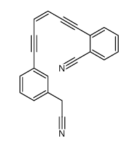 2-[6-[3-(cyanomethyl)phenyl]hex-3-en-1,5-diynyl]benzonitrile Structure