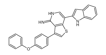 7-(1H-indol-2-yl)-3-(4-phenoxyphenyl)thieno[3,2-c]pyridin-4-amine结构式