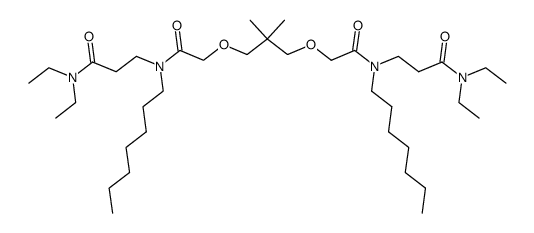 N,N'-diheptyl-5,5-dimethyl-N,N'-bis<3-(N,N'-diethylpropionylamido)>-3,7-dioxanonanediamide Structure