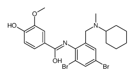 N-[2,4-dibromo-6-[[cyclohexyl(methyl)amino]methyl]phenyl]-4-hydroxy-3-methoxybenzamide Structure