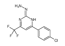 Pyrimidine, 4-(4-chlorophenyl)-2-hydrazinyl-6-(trifluoromethyl) Structure