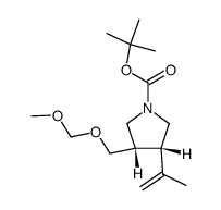 (3S,4S)-3-isopropenyl-4-methoxymethoxymethylpyrrolidine-1-carboxylic acid tert-butyl ester Structure