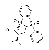 (+)-2-[2,2-bis(phenylsulfonyl)ethyl]-3-methylbutanal结构式