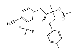 N-[4-cyano-3-(trifluoromethyl)-phenyl-]-3-[4-fluorophenylthio]-2-acetoxy-2-methyl-propionamide Structure