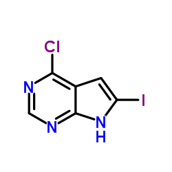 4-氯-6-碘-7H-吡咯并[2,3-d]嘧啶结构式