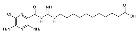 11-[N-(3,5-diamino-6-chloropyrazine-2-carbonyl)guanidino] undecanoic acid Structure