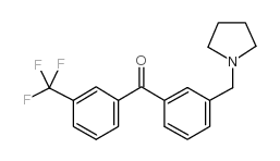 3'-PYRROLIDINOMETHYL-3-TRIFLUOROMETHYLBENZOPHENONE结构式