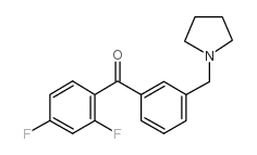 2,4-DIFLUORO-3'-PYRROLIDINOMETHYL BENZOPHENONE structure