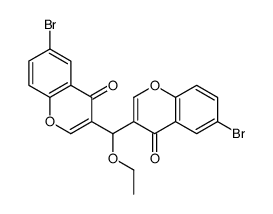 6-bromo-3-[(6-bromo-4-oxochromen-3-yl)-ethoxymethyl]chromen-4-one结构式