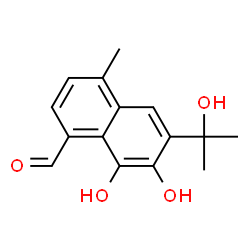 1-Naphthalenecarboxaldehyde,7,8-dihydroxy-6-(1-hydroxy-1-methylethyl)-4-methyl-结构式