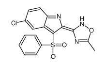 3-[3-(benzenesulfonyl)-5-chloroindol-2-ylidene]-5-methyl-1,2,4-oxadiazole结构式