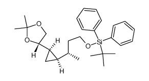 tert-butyl-{(S)-3-[(1R,2R)-2-((S)-2,2-dimethyl[1,3]dioxolan-4-yl)cyclopropyl]butoxy}diphenylsilane Structure