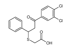 2-[3-(3,4-dichlorophenyl)-3-oxo-1-phenylpropyl]sulfanylacetic acid Structure