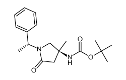 tert-butyl {(3S)-3-methyl-5-oxo-1-[(1R)-1-phenylethyl]pyrrolidin-3-yl}carbamate Structure