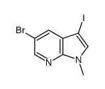 5-Bromo-3-iodo-1-methyl-1H-pyrrolo[2,3-b]pyridine结构式