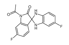 1'-acetyl-5,6'-difluorospiro[1,3-dihydrobenzimidazole-2,3'-indole]-2'-one Structure